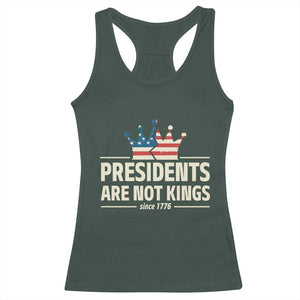 Presidents Are Not Kings Racerback Tank Top Since 1776 American Flag TS02 Dark Forest Green Print Your Wear