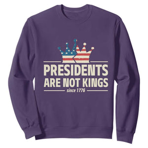 Presidents Are Not Kings Sweatshirt Since 1776 American Flag TS02 Purple Print Your Wear