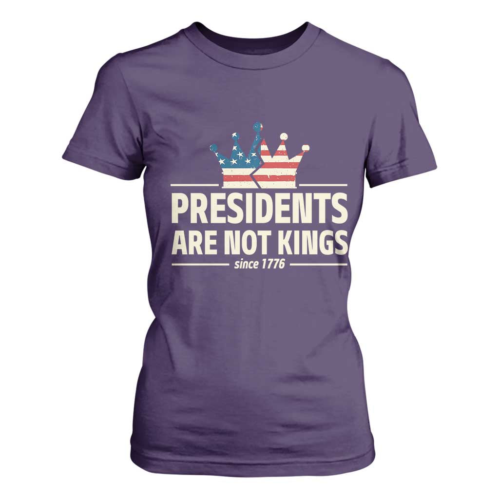 Presidents Are Not Kings T Shirt For Women Since 1776 American Flag TS02 Purple Print Your Wear