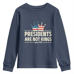 Presidents Are Not Kings Youth Sweatshirt Since 1776 American Flag TS02 Navy Print Your Wear