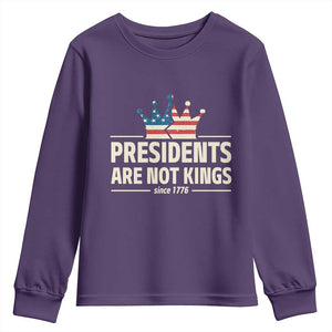 Presidents Are Not Kings Youth Sweatshirt Since 1776 American Flag TS02 Purple Print Your Wear