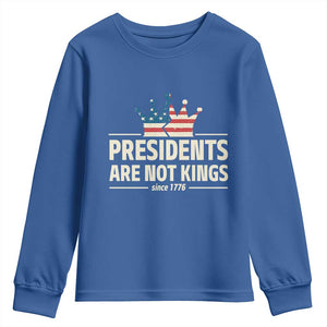 Presidents Are Not Kings Youth Sweatshirt Since 1776 American Flag TS02 Royal Blue Print Your Wear