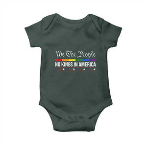 No Kings In America Baby Onesie We The People TS02 Dark Forest Green Print Your Wear