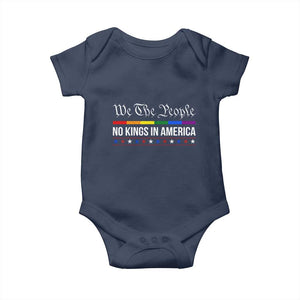No Kings In America Baby Onesie We The People TS02 Navy Print Your Wear
