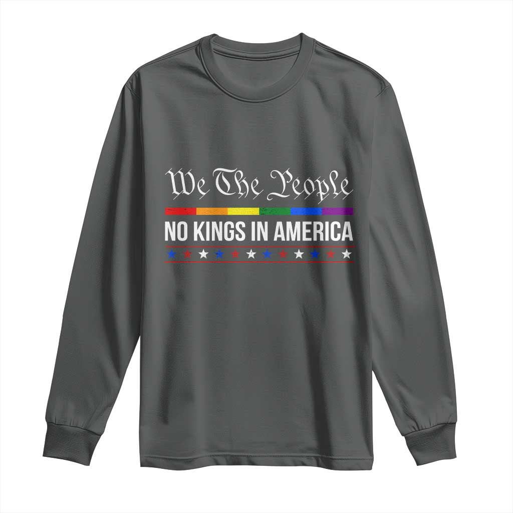 No Kings In America Long Sleeve Shirt We The People TS02 Dark Heather Print Your Wear