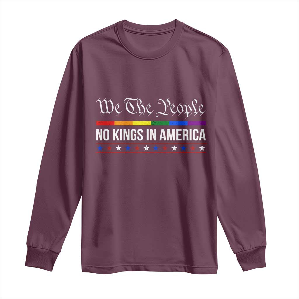 No Kings In America Long Sleeve Shirt We The People TS02 Maroon Print Your Wear