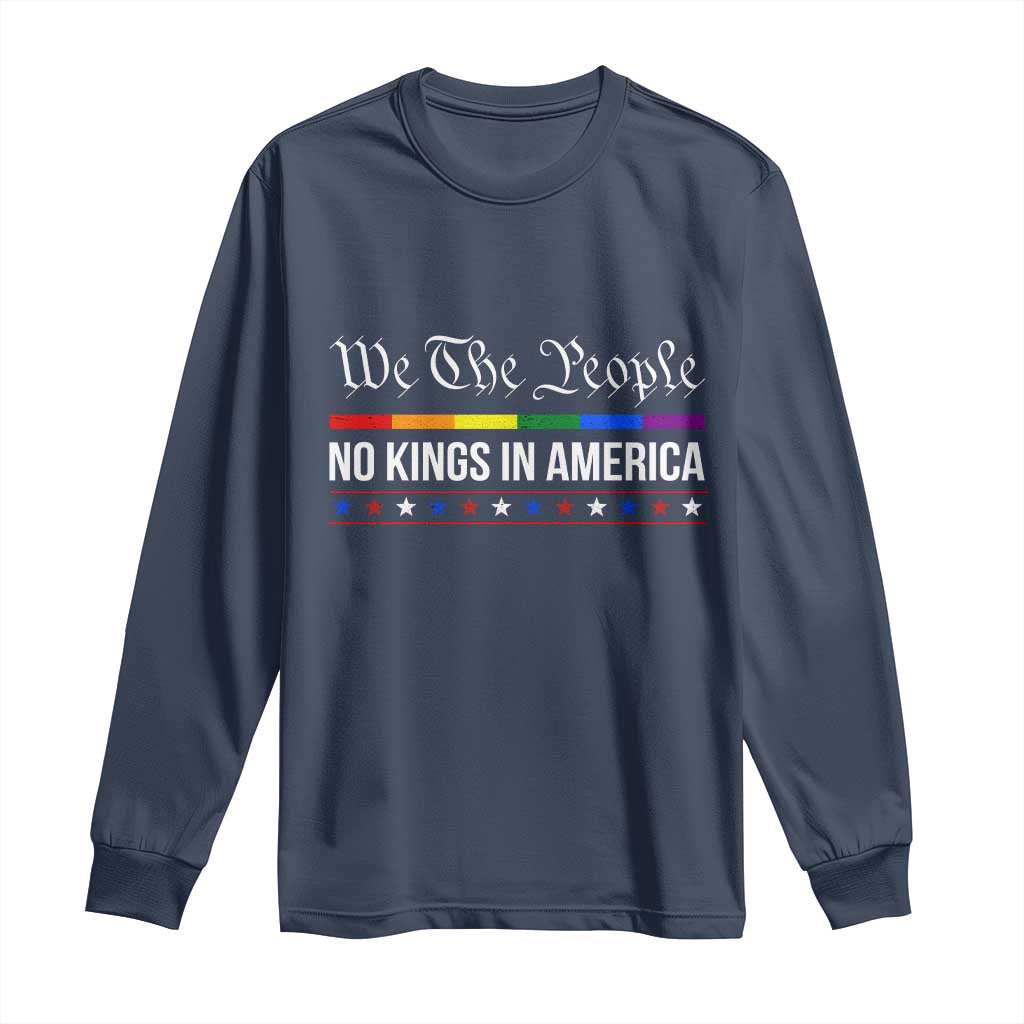 No Kings In America Long Sleeve Shirt We The People TS02 Navy Print Your Wear