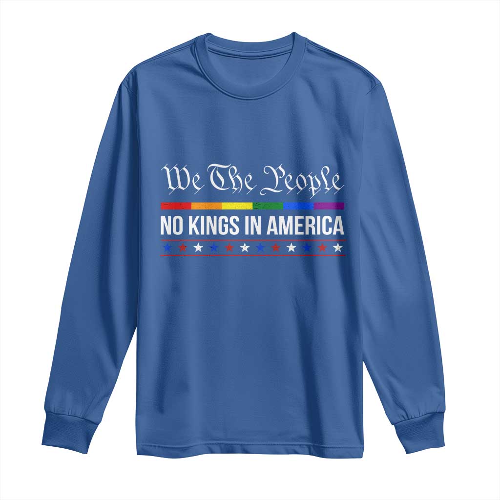 No Kings In America Long Sleeve Shirt We The People TS02 Royal Blue Print Your Wear