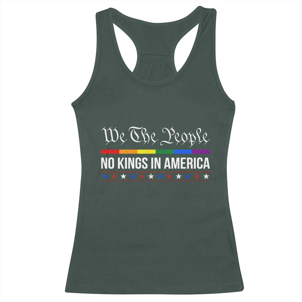 No Kings In America Racerback Tank Top We The People TS02 Dark Forest Green Print Your Wear