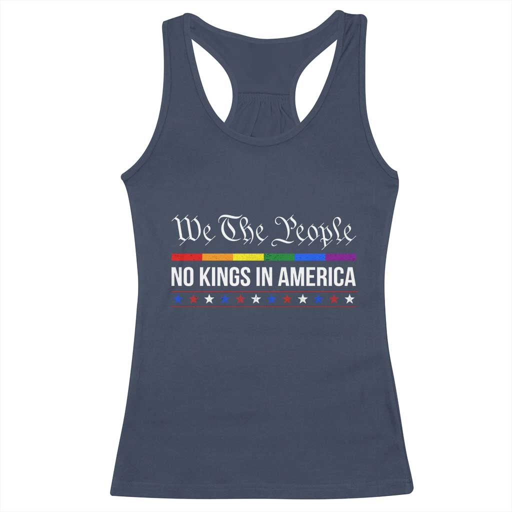 No Kings In America Racerback Tank Top We The People TS02 Navy Print Your Wear