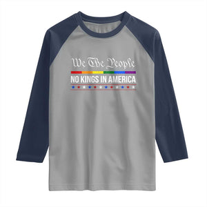 No Kings In America Raglan Shirt We The People TS02 Sport Gray Navy Print Your Wear