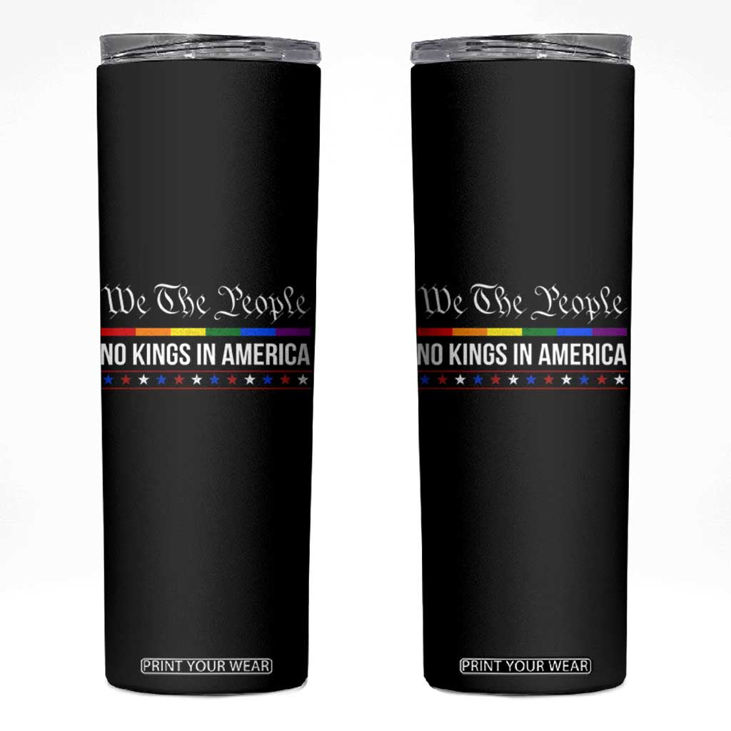 No Kings In America Skinny Tumbler We The People TS02 Black Print Your Wear