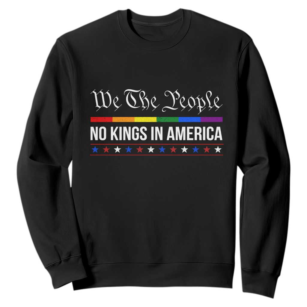 No Kings In America Sweatshirt We The People TS02 Black Print Your Wear