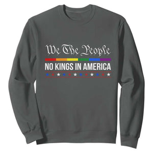 No Kings In America Sweatshirt We The People TS02 Dark Heather Print Your Wear