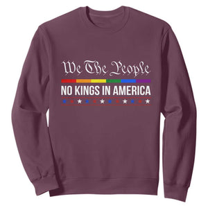 No Kings In America Sweatshirt We The People TS02 Maroon Print Your Wear