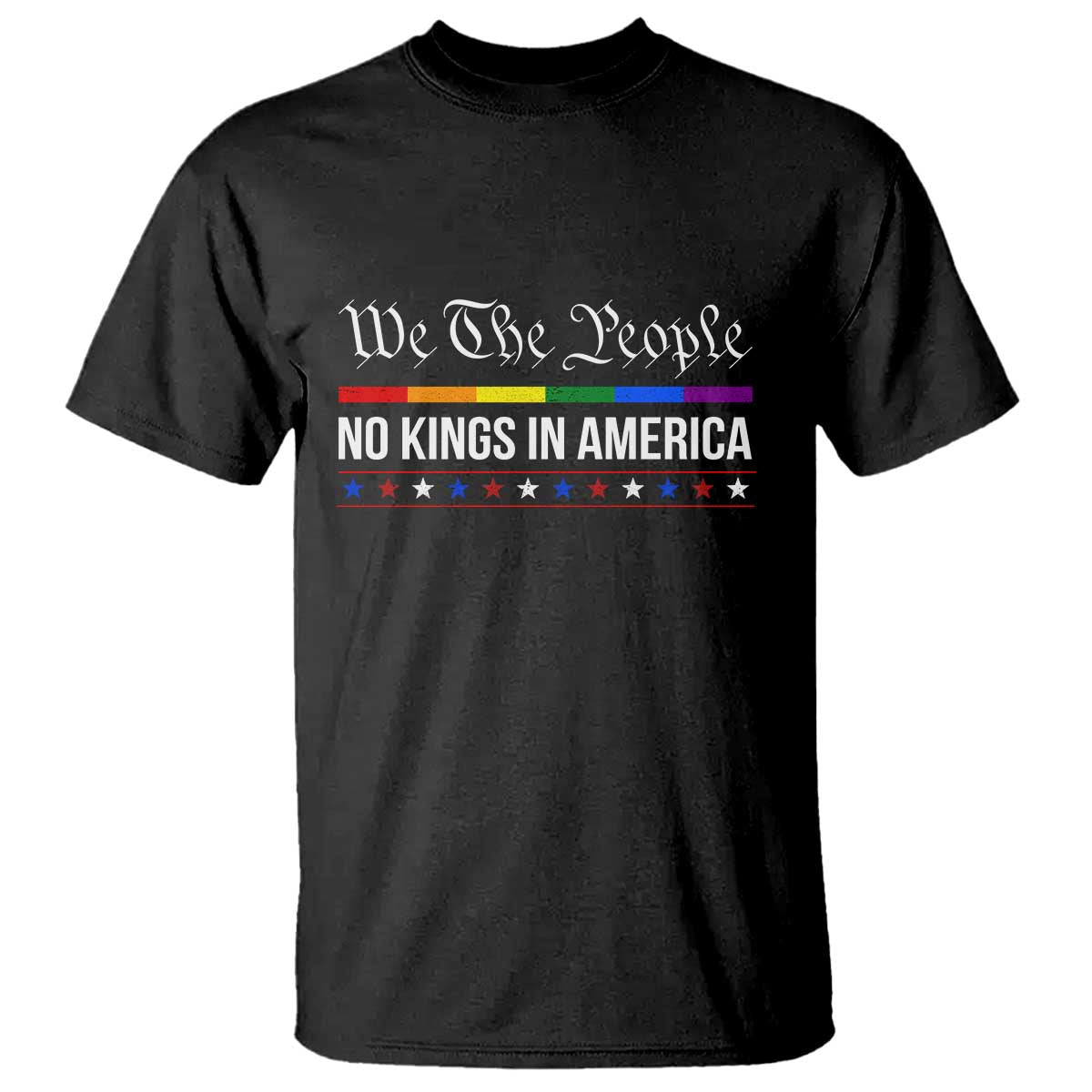 No Kings In America T Shirt We The People TS02 Black Print Your Wear