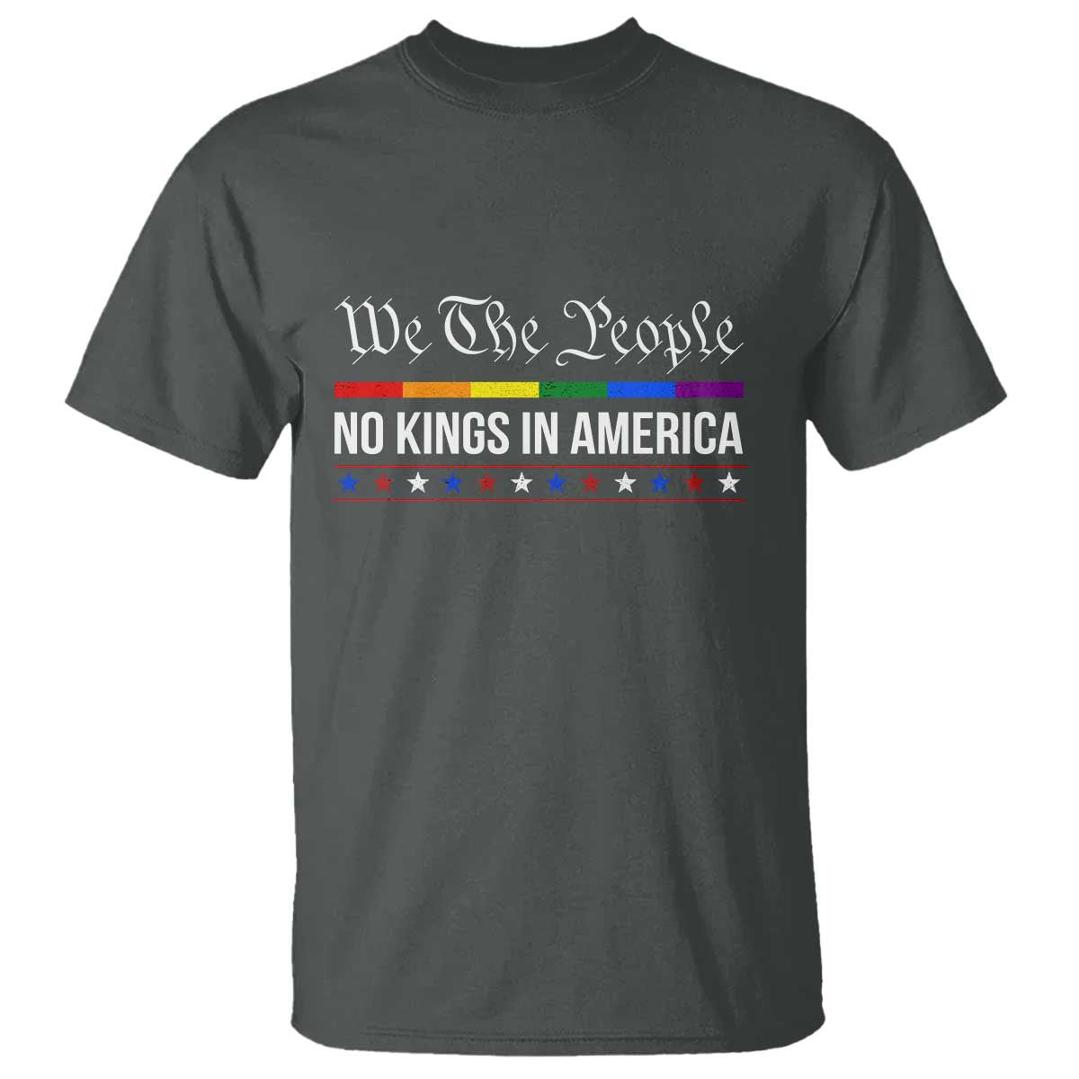 No Kings In America T Shirt We The People TS02 Dark Heather Print Your Wear