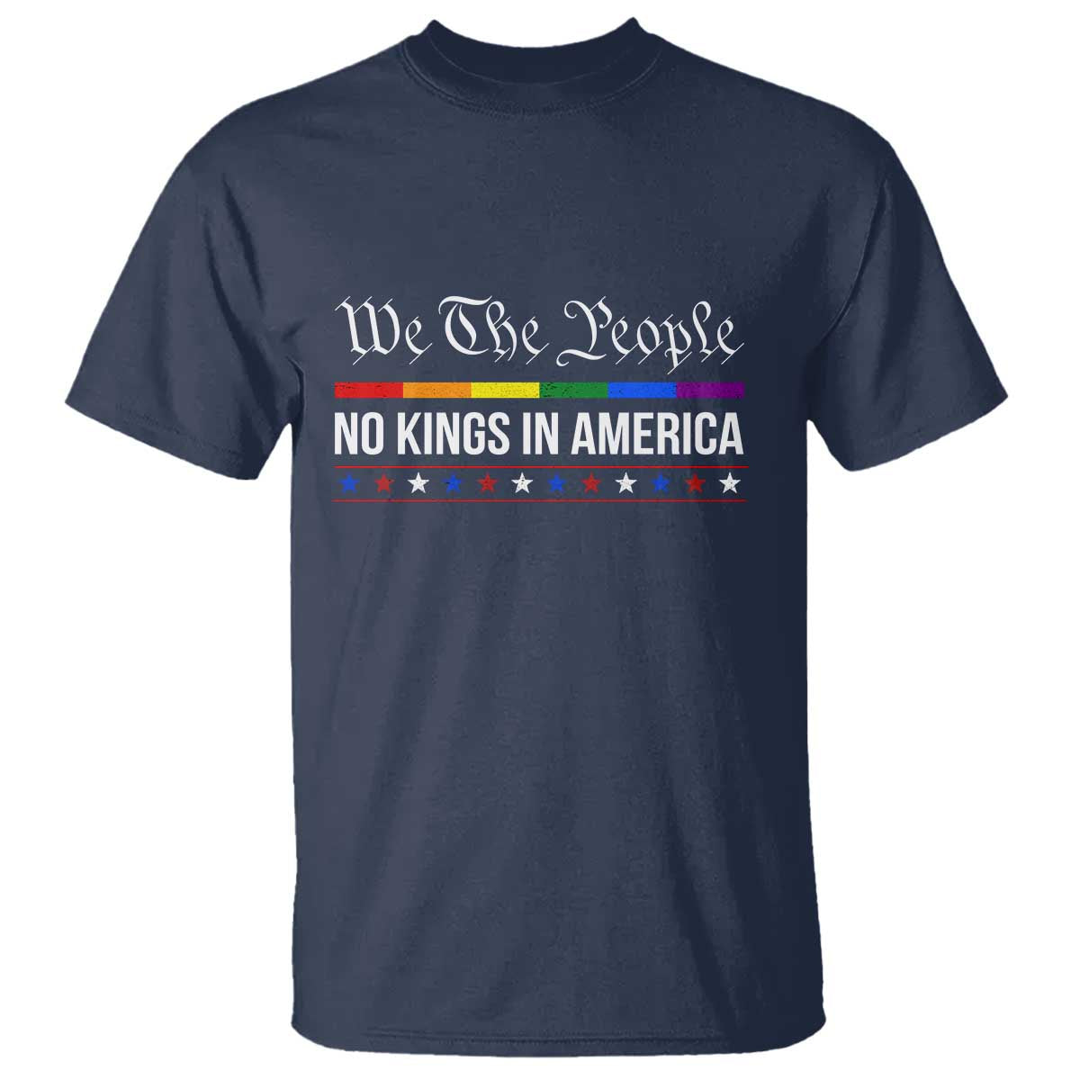 No Kings In America T Shirt We The People TS02 Navy Print Your Wear