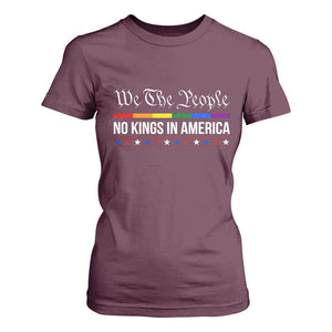 No Kings In America T Shirt For Women We The People TS02 Maroon Print Your Wear