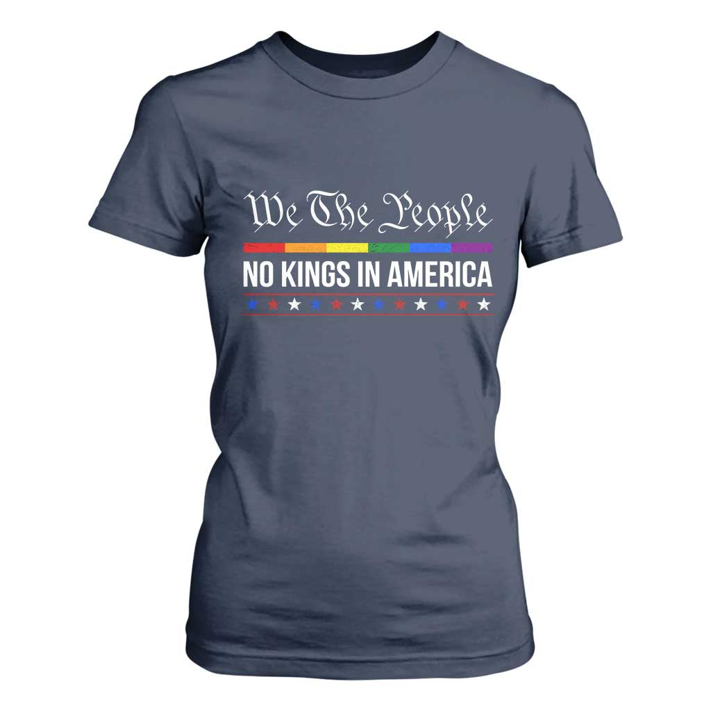 No Kings In America T Shirt For Women We The People TS02 Navy Print Your Wear