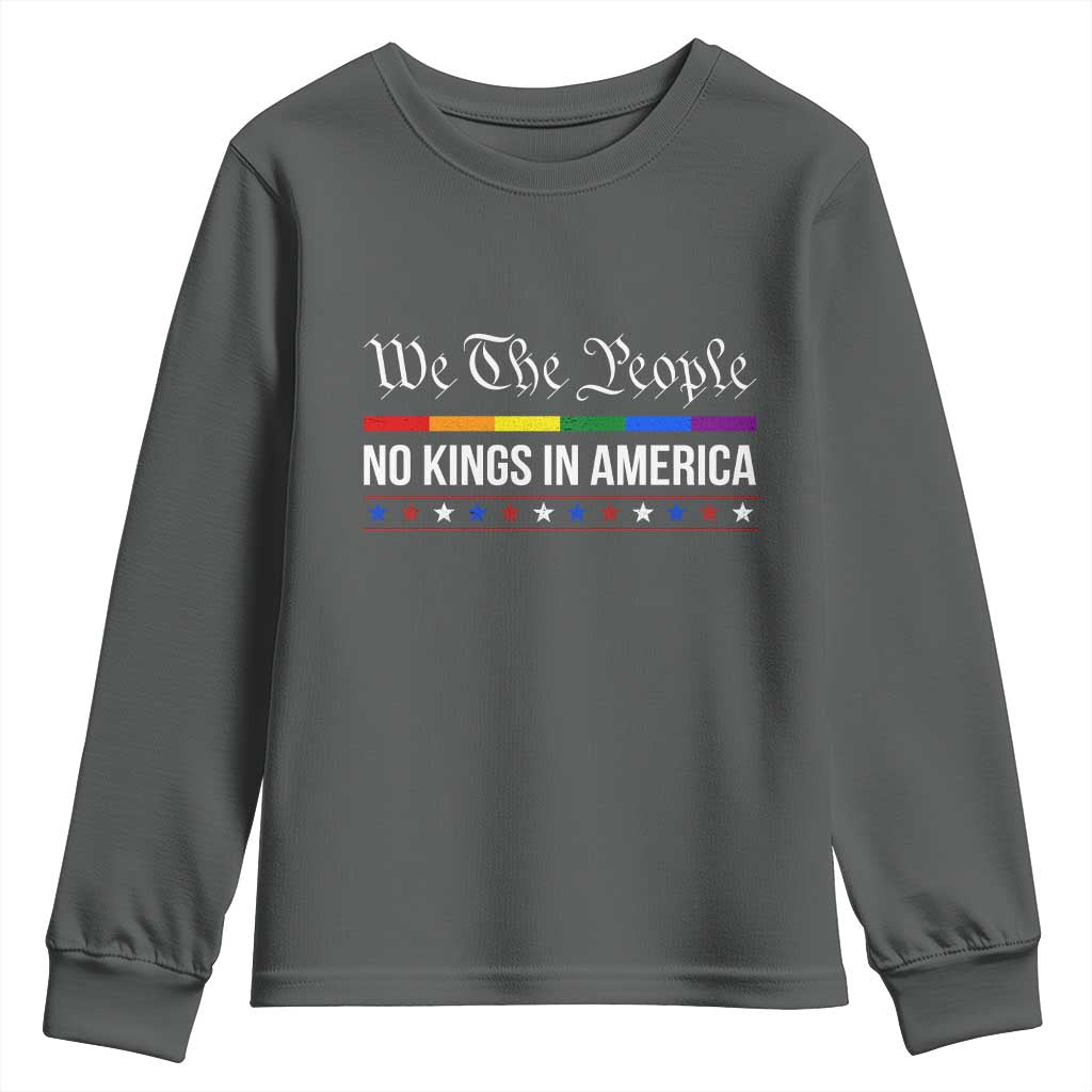 No Kings In America Youth Sweatshirt We The People TS02 Dark Heather Print Your Wear