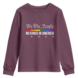 No Kings In America Youth Sweatshirt We The People TS02 Maroon Print Your Wear
