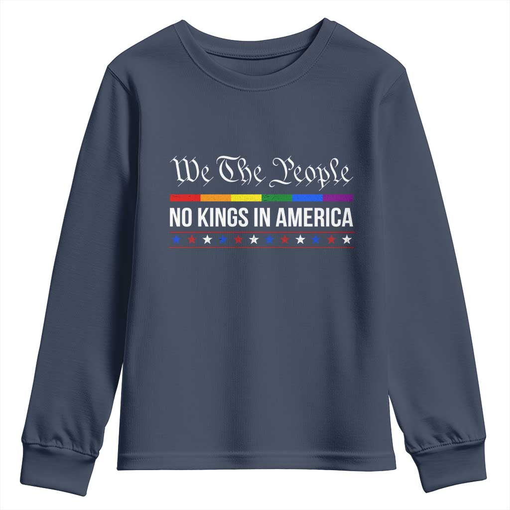 No Kings In America Youth Sweatshirt We The People TS02 Navy Print Your Wear