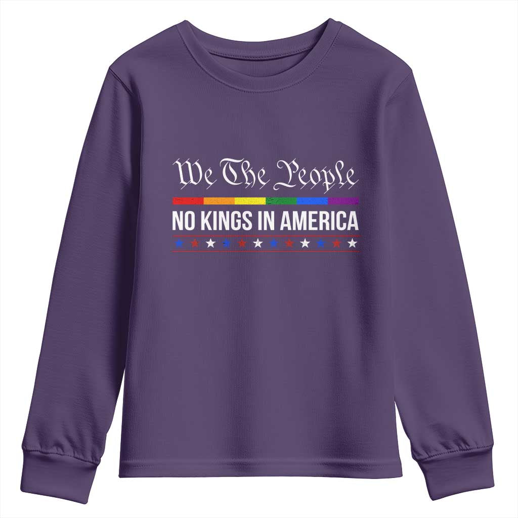 No Kings In America Youth Sweatshirt We The People TS02 Purple Print Your Wear
