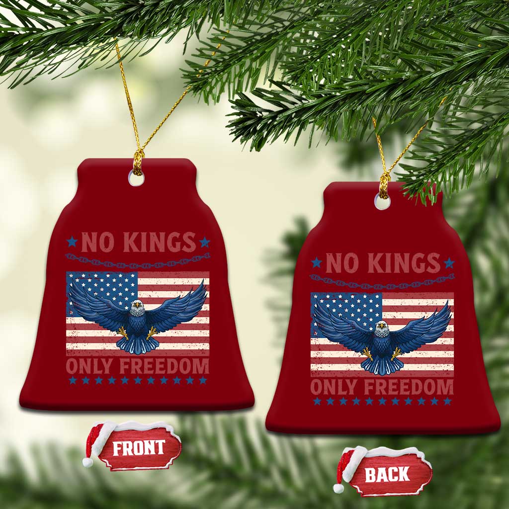 No Kings Only Freedom Ceramic Ornament American Flag Bald Eagle Retro Vintage TS02 Print Your Wear