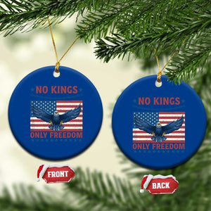 No Kings Only Freedom Ceramic Ornament American Flag Bald Eagle Retro Vintage TS02 1pc Blue Print Your Wear