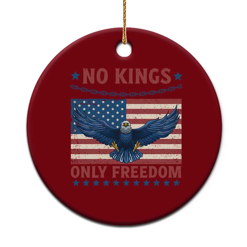 No Kings Only Freedom Ceramic Ornament American Flag Bald Eagle Retro Vintage TS02 1pc Red Print Your Wear