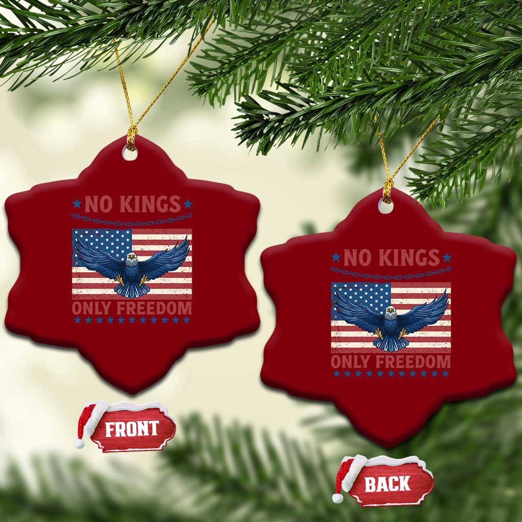 No Kings Only Freedom Ceramic Ornament American Flag Bald Eagle Retro Vintage TS02 Print Your Wear