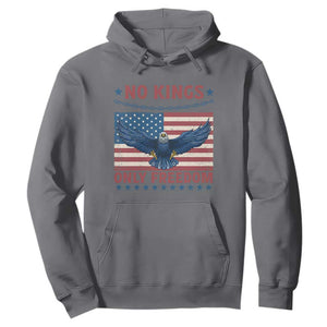 No Kings Only Freedom Hoodie American Flag Bald Eagle Retro Vintage TS02 Charcoal Print Your Wear