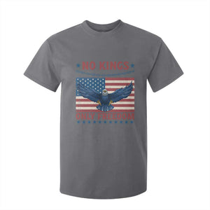 No Kings Only Freedom T Shirt For Kid American Flag Bald Eagle Retro Vintage TS02 Charcoal Print Your Wear