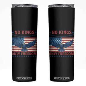 No Kings Only Freedom Skinny Tumbler American Flag Bald Eagle Retro Vintage TS02 Black Print Your Wear