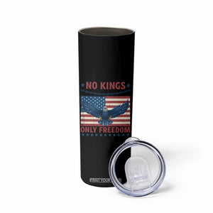 No Kings Only Freedom Skinny Tumbler American Flag Bald Eagle Retro Vintage TS02 Print Your Wear