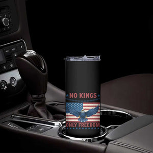No Kings Only Freedom Skinny Tumbler American Flag Bald Eagle Retro Vintage TS02 Print Your Wear