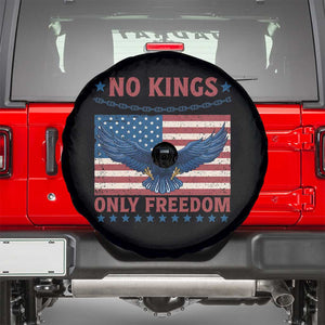 No Kings Only Freedom Spare Tire Cover American Flag Bald Eagle Retro Vintage TS02 Black Print Your Wear