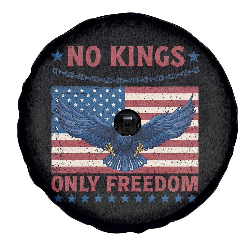 No Kings Only Freedom Spare Tire Cover American Flag Bald Eagle Retro Vintage TS02 Print Your Wear