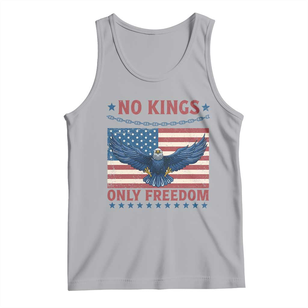 No Kings Only Freedom Tank Top American Flag Bald Eagle Retro Vintage TS02 Athletic Heather Print Your Wear