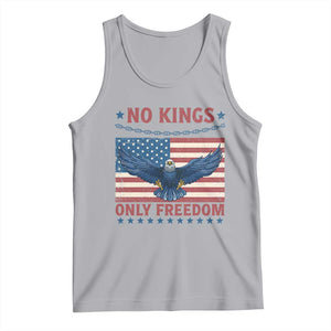 No Kings Only Freedom Tank Top American Flag Bald Eagle Retro Vintage TS02 Athletic Heather Print Your Wear