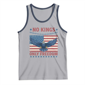 No Kings Only Freedom Tank Top American Flag Bald Eagle Retro Vintage TS02 Athletic Heather Navy Print Your Wear