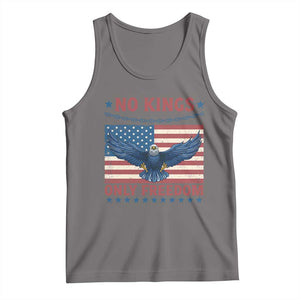 No Kings Only Freedom Tank Top American Flag Bald Eagle Retro Vintage TS02 Deep Heather Print Your Wear