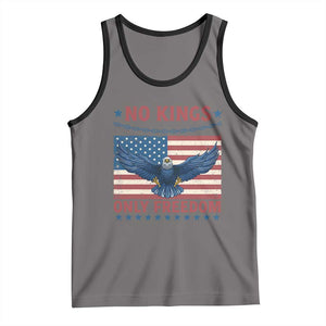 No Kings Only Freedom Tank Top American Flag Bald Eagle Retro Vintage TS02 Deep Heather Black Print Your Wear