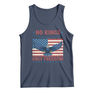 No Kings Only Freedom Tank Top American Flag Bald Eagle Retro Vintage TS02 Navy Print Your Wear