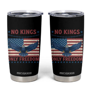 No Kings Only Freedom Tumbler Cup American Flag Bald Eagle Retro Vintage TS02 Black Print Your Wear