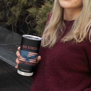 No Kings Only Freedom Tumbler Cup American Flag Bald Eagle Retro Vintage TS02 Print Your Wear