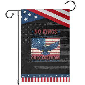 No Kings Only Freedom Garden Flag American Flag Bald Eagle Retro Vintage TS02 Distressed Black Blue Print Your Wear