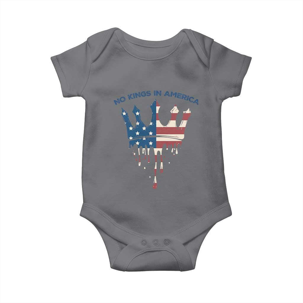 No Kings In America Baby Onesie Dripping Crown TS02 Charcoal Print Your Wear