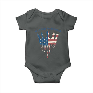 No Kings In America Baby Onesie Dripping Crown TS02 Dark Heather Print Your Wear